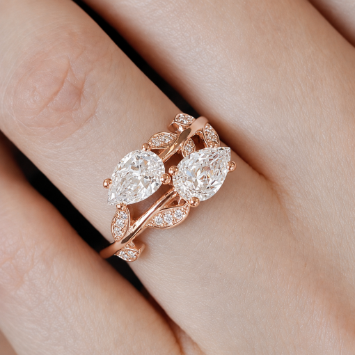 1.50 CT Lab Grown Pear Diamond Leaf Engagement Ring 1.50 CT Lab Grown Pear Diamond Leaf Engagement Ring