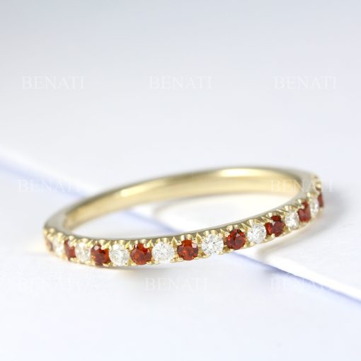 Garnet and Diamond Eternity Band