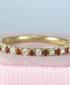 Garnet and Diamond Eternity Band - Image 2
