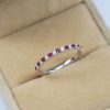Ruby Diamond Eternity Band 14k Gold Anniversary Ring