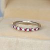 Ruby Diamond Eternity Band 14k Gold Anniversary Ring