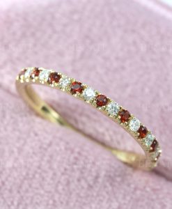 Garnet and Diamond Eternity Band