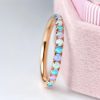 Alternating Opal Eternity Band, White And Blue Opal Rainbow Ring