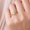Pear Lab Diamond Nature Band Botanical Leaves Ring