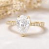 Pear Lab Grown Diamond 1.8 Carat Engagement Ring in 14K/18K Gold By BENATI