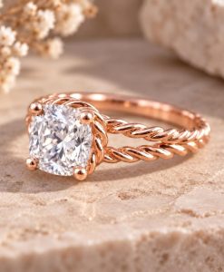 2 Carat Cushion Lab Grown Diamond Engagement Ring - Image 5