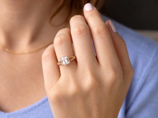 2 Carat Cushion Lab Grown Diamond Engagement Ring