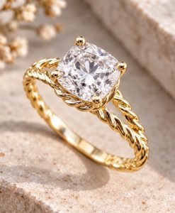 2 Carat Cushion Lab Grown Diamond Engagement Ring