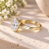 2 Carat Oval Lab Grown Diamond Mobius Engagement Ring Bezel Set
