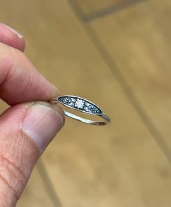 Birthstone Flower Ring, Lab Grown Diamond Ring, Personalized Gold Ring, Floral Nature Ring, Dainty Signet Ring, Gift for Her - Image 5