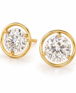 Angel Halo 2 CTW Lab Grown Diamond Stud Earrings 14k/18k Gold - Image 3