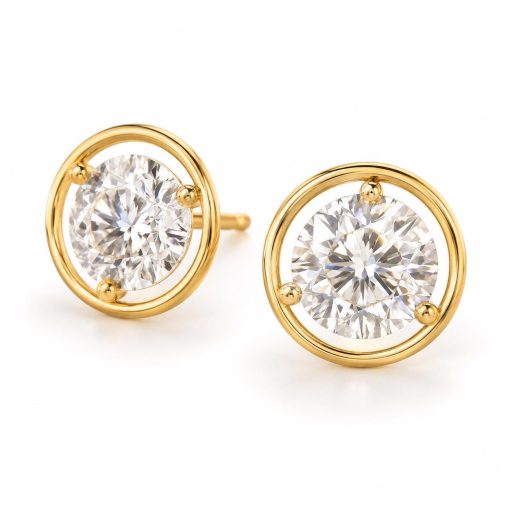 Angel Halo 2 CTW Lab Grown Diamond Stud Earrings 14k/18k Gold