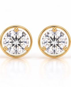 Angel Halo 2 CTW Lab Grown Diamond Stud Earrings 14k/18k Gold - Image 4
