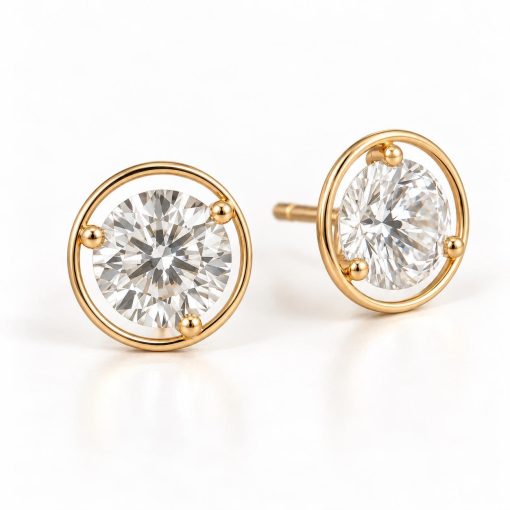 Angel Halo 2 CTW Lab Grown Diamond Stud Earrings 14k/18k Gold