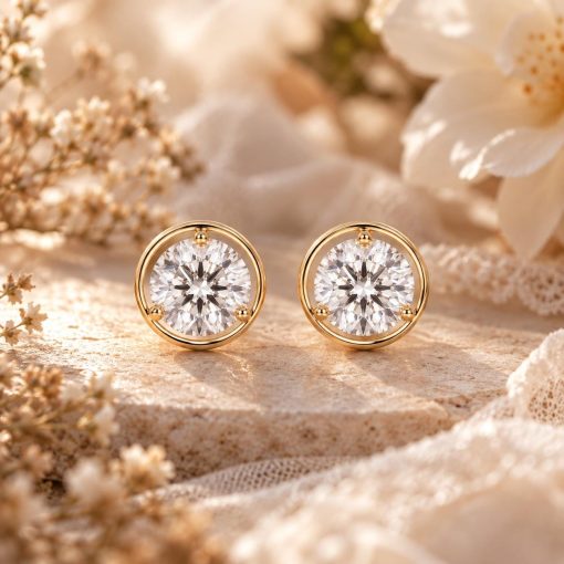Angel Halo 2 CTW Lab Grown Diamond Stud Earrings 14k/18k Gold