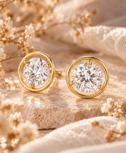 Angel Halo 2 CTW Lab Grown Diamond Stud Earrings 14k/18k Gold