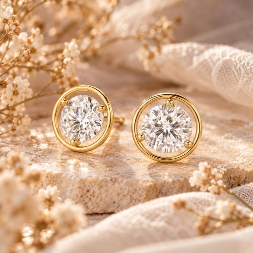 Angel Halo 2 CTW Lab Grown Diamond Stud Earrings 14k/18k Gold