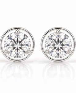Angel Halo 2 CTW Lab Grown Diamond Stud Earrings 14k/18k Gold - Image 8