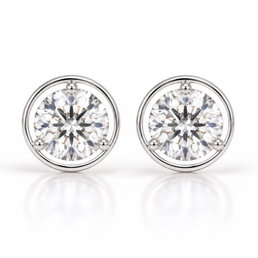 Angel Halo 2 CTW Lab Grown Diamond Stud Earrings 14k/18k Gold