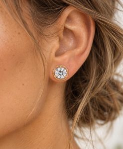 Angel Halo 2 CTW Lab Grown Diamond Stud Earrings 14k/18k Gold - Image 2