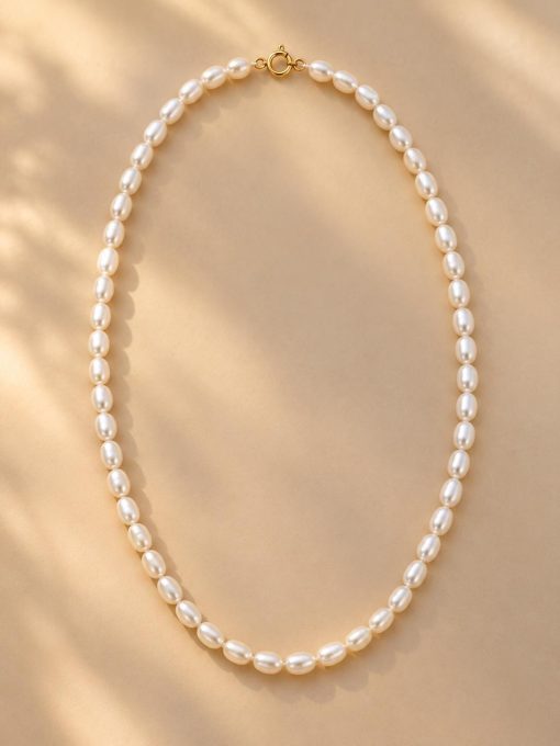 Natural Freshwater Rice Pearl Necklace Natural Freshwater Rice Pearl Necklace