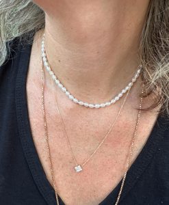 Natural Freshwater Rice Pearl Necklace - Image 3